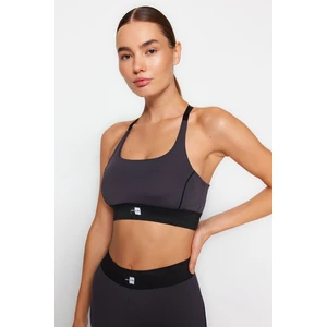 Trendyol Dark Anthracite With Label and Elastic Waist Detailed Support/Sculpting Sports Bra