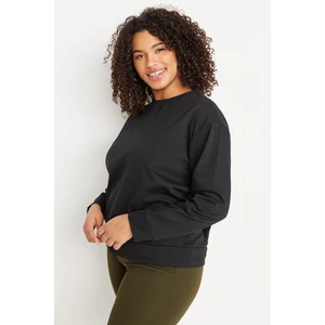 Trendyol Curve Black Crewneck Thin Knitted Sweatshirt