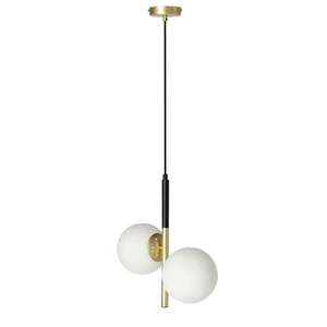 Lampa wisząca w kolorze złota ze szklanym kloszem 32.5x15 cm Duo – Candellux Lighting