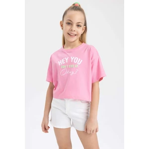 DEFACTO Girl Crop Short Sleeve T-Shirt