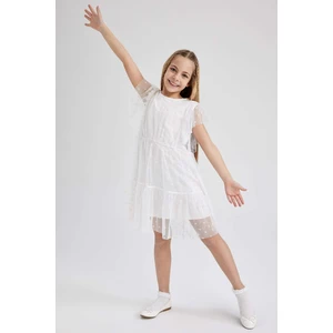 DEFACTO Girl Short Sleeve Tulle Dress