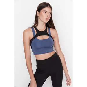 Trendyol Indigo Color Block Padded Halterneck Sports Bra