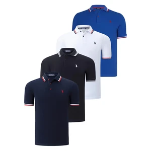 QUAD SET T8594 DEWBERRY MENS T-SHIRT-BLACK-WHITE-NAVY BLUE-SAKS