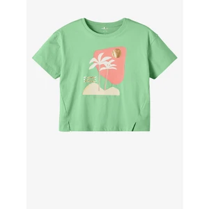 Light green girly T-shirt name it Flicka - Girls