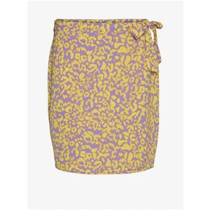 Purple-yellow patterned wrap skirt Noisy May Clara - Women