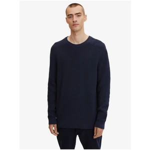 Dark Blue Men's Ribbed Basic Sweater Tom Tailor - Men's