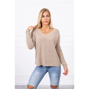 V-neck sweater dark beige