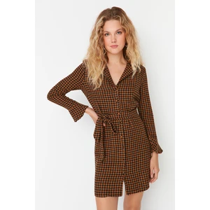 Trendyol Brown Crowbar Shirt Dress