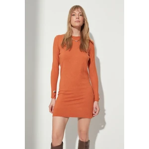 Trendyol Cinnamon Skirt Detailed Knitwear Dress