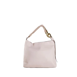 Light beige 2-in-1 urban shoulder bag with chain