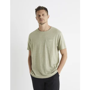 Celio Linen T-shirt Belino with pocket - Men