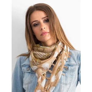 Patterned beige shawl