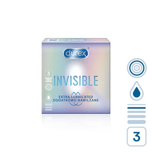 Durex Kondomy Invisible Extra Lubricated 3 ks