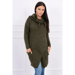 Sweater with envelope bottom khaki