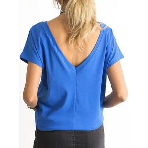 T-shirt with neckline in blue back