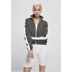 Ladies Short Piped Track Jacket Darkshadow/electriclime