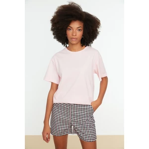 Trendyol Pink Boyfriend Printed Knitted T-Shirt
