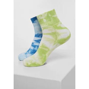 Tie Dye Socks Short 2-Pack Green/blue