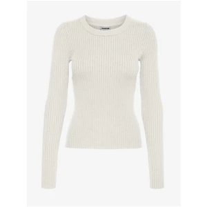 Cream Ribbed Sweater Noisy May Ship - Women