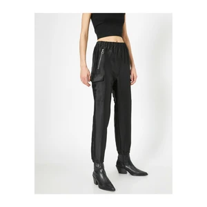 Koton Women's Black Pocket Detailed Trousers