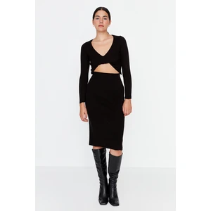 Trendyol Black Cut Out Detailed Knitwear Dress