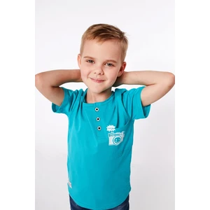 Boys' button T-shirt, mint