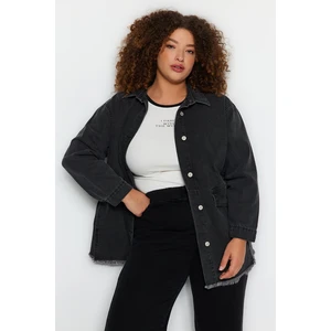 Trendyol Curve Anthracite Oversize Denim Jacket