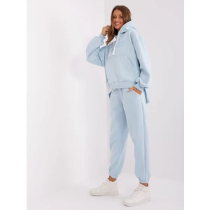 Light blue tracksuit with kangaroo sweatshirt