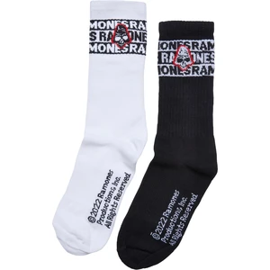 Ramones Skull Socks 2-Pack Black/White