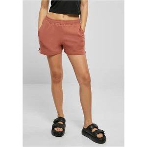 Women's organic terracotta terry shorts