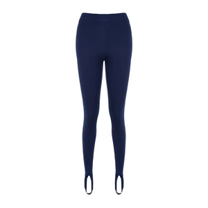 Trendyol Navy Blue High Waist Fuzo Interlock Knitted Leggings