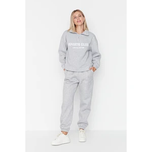 Trendyol Gray Loose Jogger Fleece Inside Knitted Sweatpants