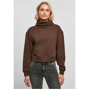 Women's Organic Short High Neck Crew Brown