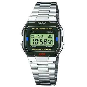 Náramkové hodinky Casio A163WA-1QES, (d x š x v) 36.8 x 33 x 9.1 mm, strieborná