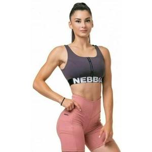 Nebbia Smart Zip Front Sports Bra Marron L