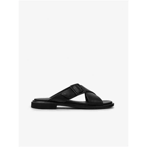 Black Women's Camper Leather Slippers - Women