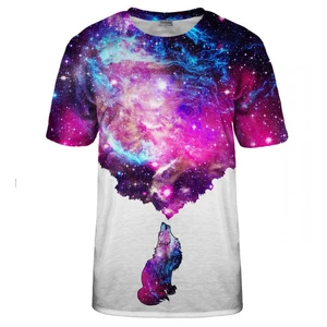 Bittersweet Paris Unisex's Galactic Wolf T-Shirt Tsh Bsp026 Purple