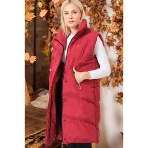 Z6743 DEWBERRY LADIES' VEST-PLAIN BURGUNDY