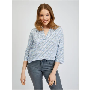 Orsay Light Blue Ladies Patterned Blouse - Women