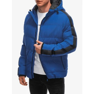 Edoti Men's quilted winter jacket - blue