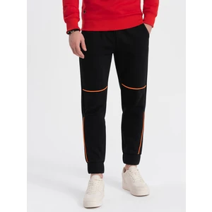 Ombre Men's sweatpants with contrast stitching - black