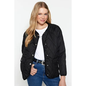 Trendyol Black Oversize Quilted Ribstop Puffy Coat