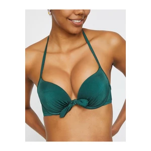 Koton Women's Green Plain Bikini Top