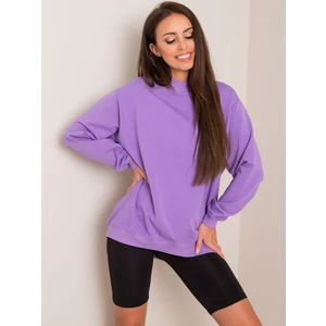 Basic cotton sweatshirt in purple color