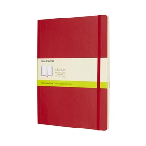 Moleskine Zápisník červený XL, čistý, měkký