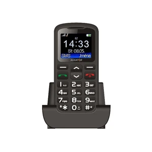 Aligator A431 Senior, Dual SIM, fekete + asztali töltő