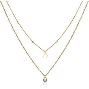 S`Agapõ Dvojitý pozlacený ocelový náhrdelník s ozdobami Aurora SAR08