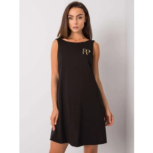 RUE PARIS Black dress with a neckline at the back