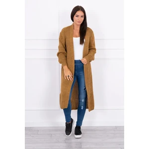 Sweater long cardigan camel