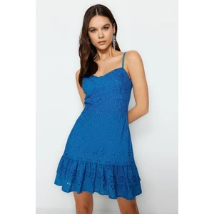 Trendyol Blue Woven Mini Skirt with Ruffles